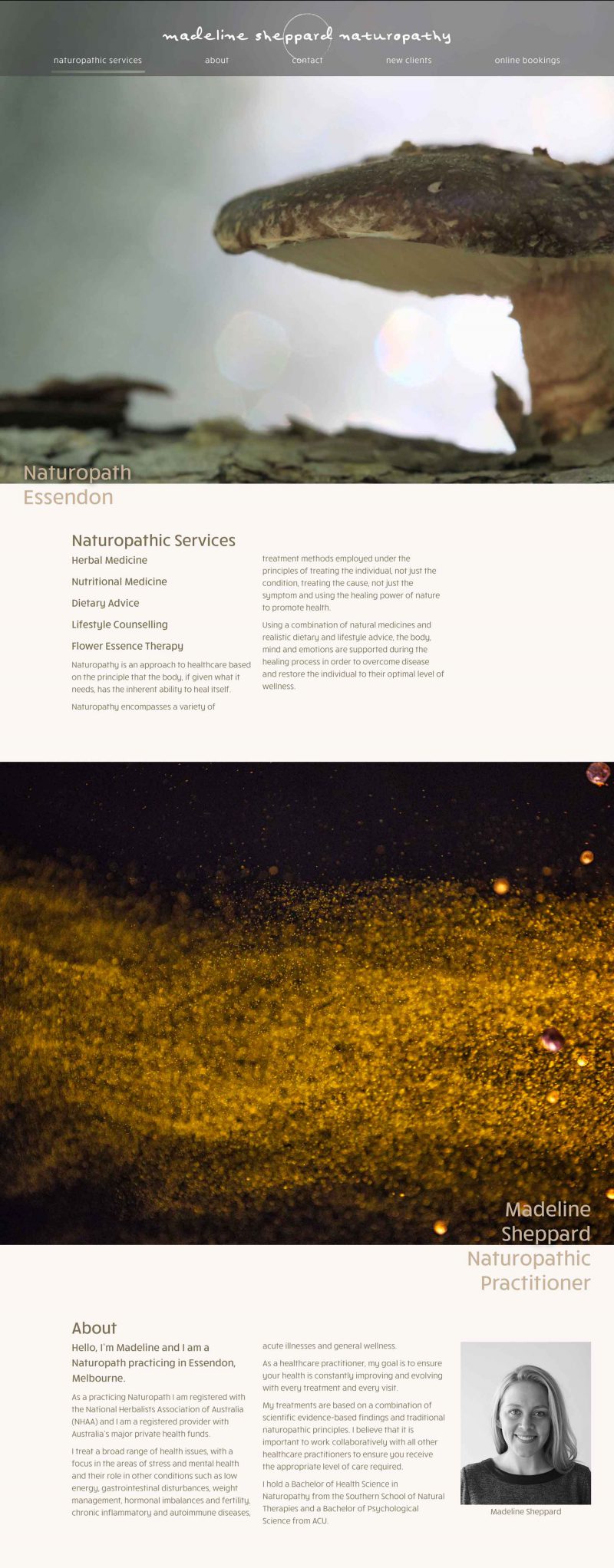 Web Development Madeline Sheppard Naturopathy Ahamo Digital