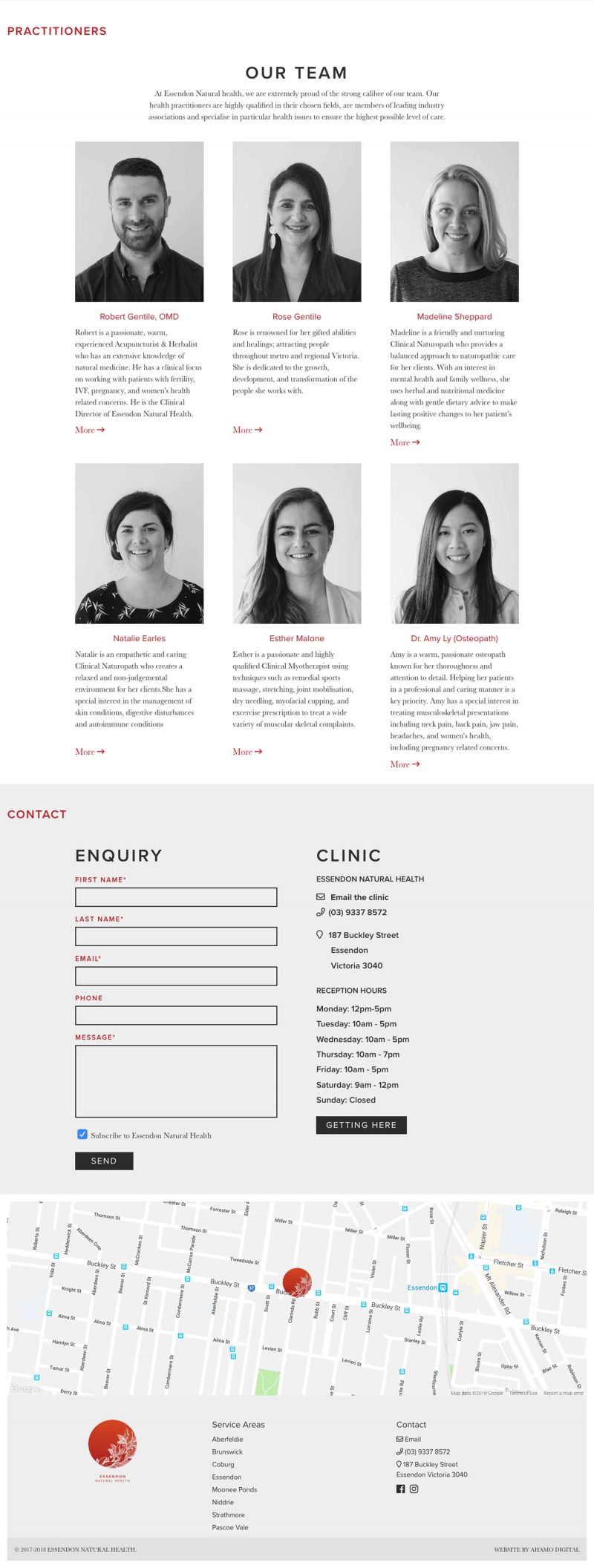 Essendon Natural Health site Design Ahamo Digital